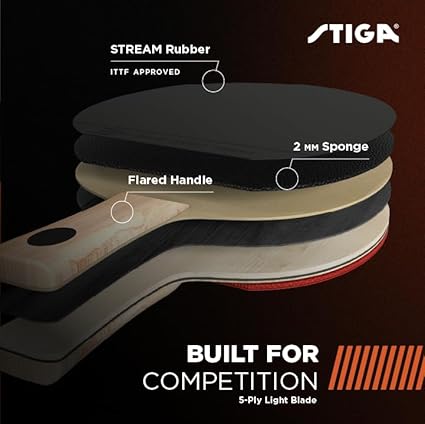 Phoenix Ping Pong Paddle - 5-Ply Ultra-Light Blade - 2mm Tournament-Approved Sponge - Flared Handle for Enhanced Control - Competitive Table Tennis Racket for Family Fun