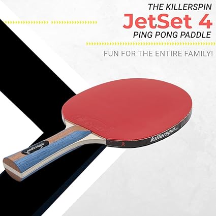 Jet Set of 4 Table Tennis Paddle - 4 Ping Pong Paddles and 6 Ping Pong Balls - Perfect Table Tennis Paddle for Beginner to Advanced Players