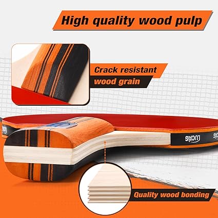 Ping Pong Paddles, Ping Pong Paddles Set of 2, Includes Paddles and Balls, Table Tennis Rackets Set Suitable for Indoor and Outdoor Games, Family Games