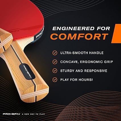 Ping Pong Paddles - High-Performance Set with Premium Table Tennis Rackets, 3-Star Ping Pong Balls, Compact Storage Case | Professional Quality Ping Pong Paddle Set | Indoor & Outdoor Games